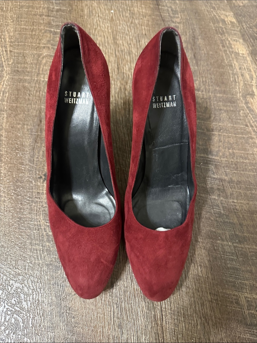 Stuart Weitzman Women’s Red Suede Pointed-Toe Pumps-Size 8.5